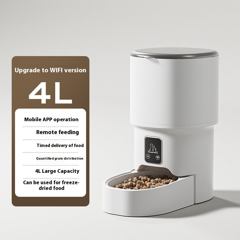 Automatic Pet Feeder 4L White Smart WIFI.