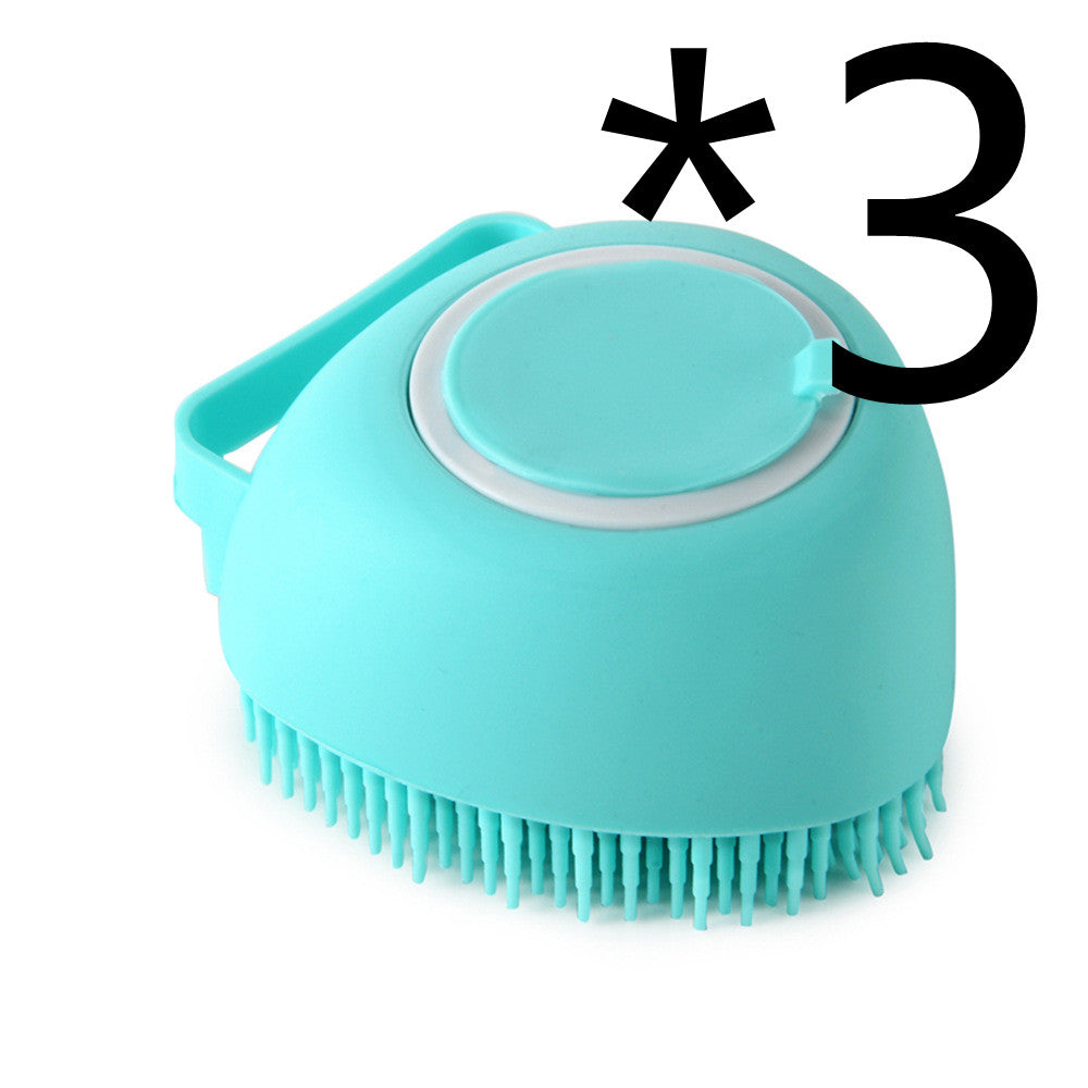 Soft Silicone Pet Grooming Brush with Built-In Shampoo Reservoir – Easy Bath & Skin Care