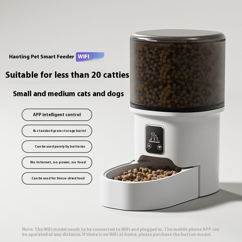 Automatic Pet Feeder 4L White Smart WIFI.