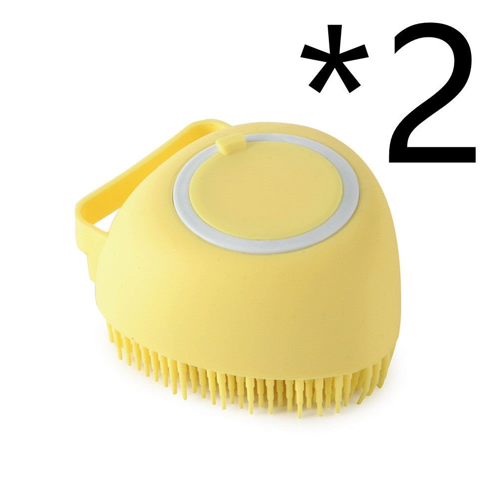 Soft Silicone Pet Grooming Brush with Built-In Shampoo Reservoir – Easy Bath & Skin Care