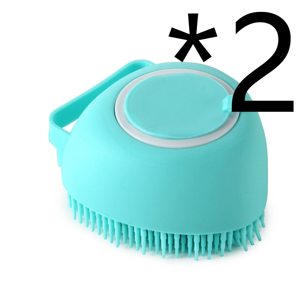 Soft Silicone Pet Grooming Brush with Built-In Shampoo Reservoir – Easy Bath & Skin Care