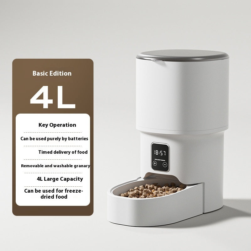 Automatic Pet Feeder 4L White Smart WIFI.