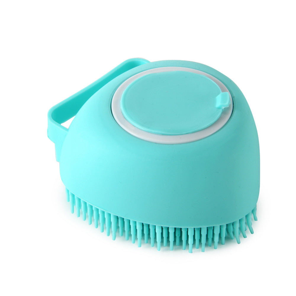 Soft Silicone Pet Grooming Brush with Built-In Shampoo Reservoir – Easy Bath & Skin Care