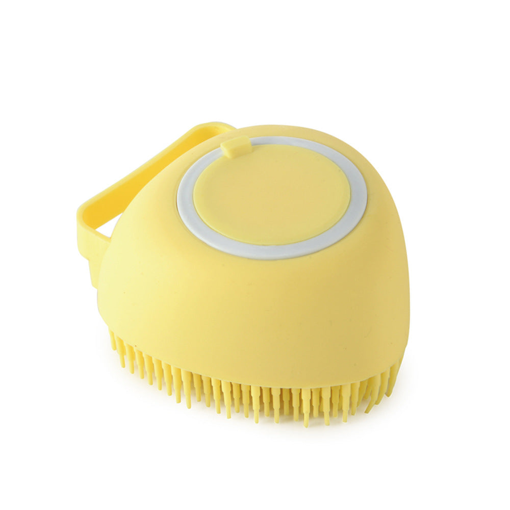 Soft Silicone Pet Grooming Brush with Built-In Shampoo Reservoir – Easy Bath & Skin Care