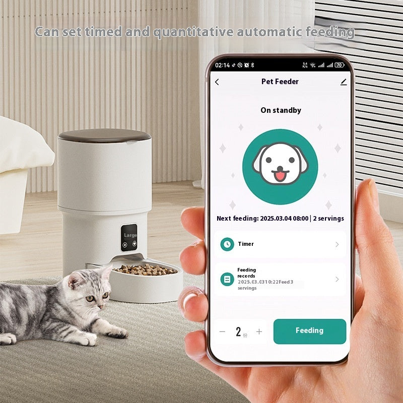 Automatic Pet Feeder 4L White Smart WIFI.
