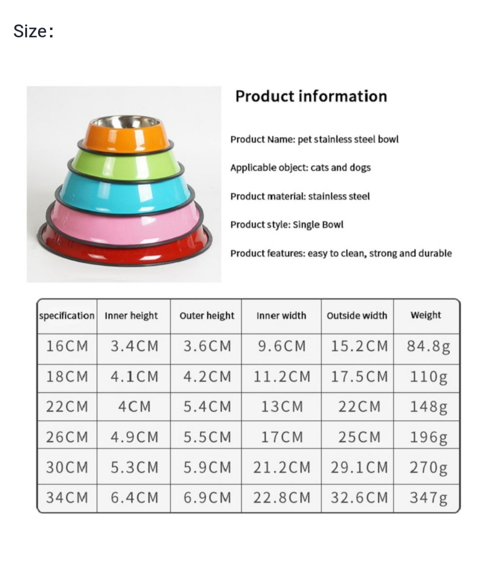 Stainless Steel Dog & Cat Bowl